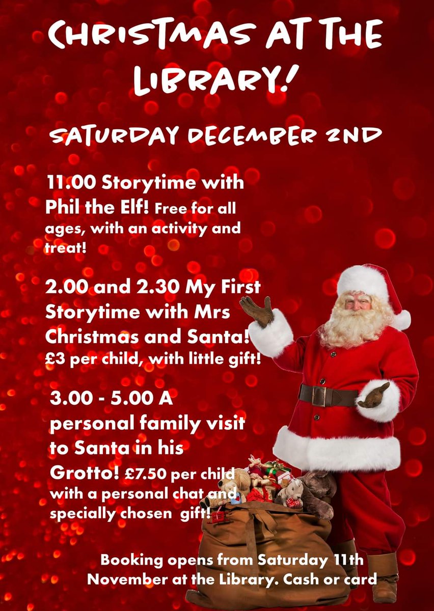 discoversouthk's tweet photo. The Deepings Library Christmas Family Event, Saturday 2nd December!
There are three different sessions for you to choose from, visit their Facebook page for more information.
#Deepings #Library #Christmas #HelloSK #LincsConnect @lincsblogger https://t.co/JIPxzFBW1d