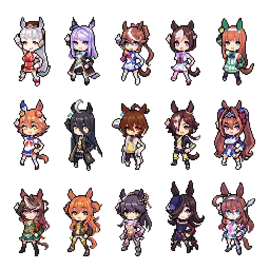 昔作ったドット絵が出てきた　ポーズはGirls Legend Uのラストの決めポーズ