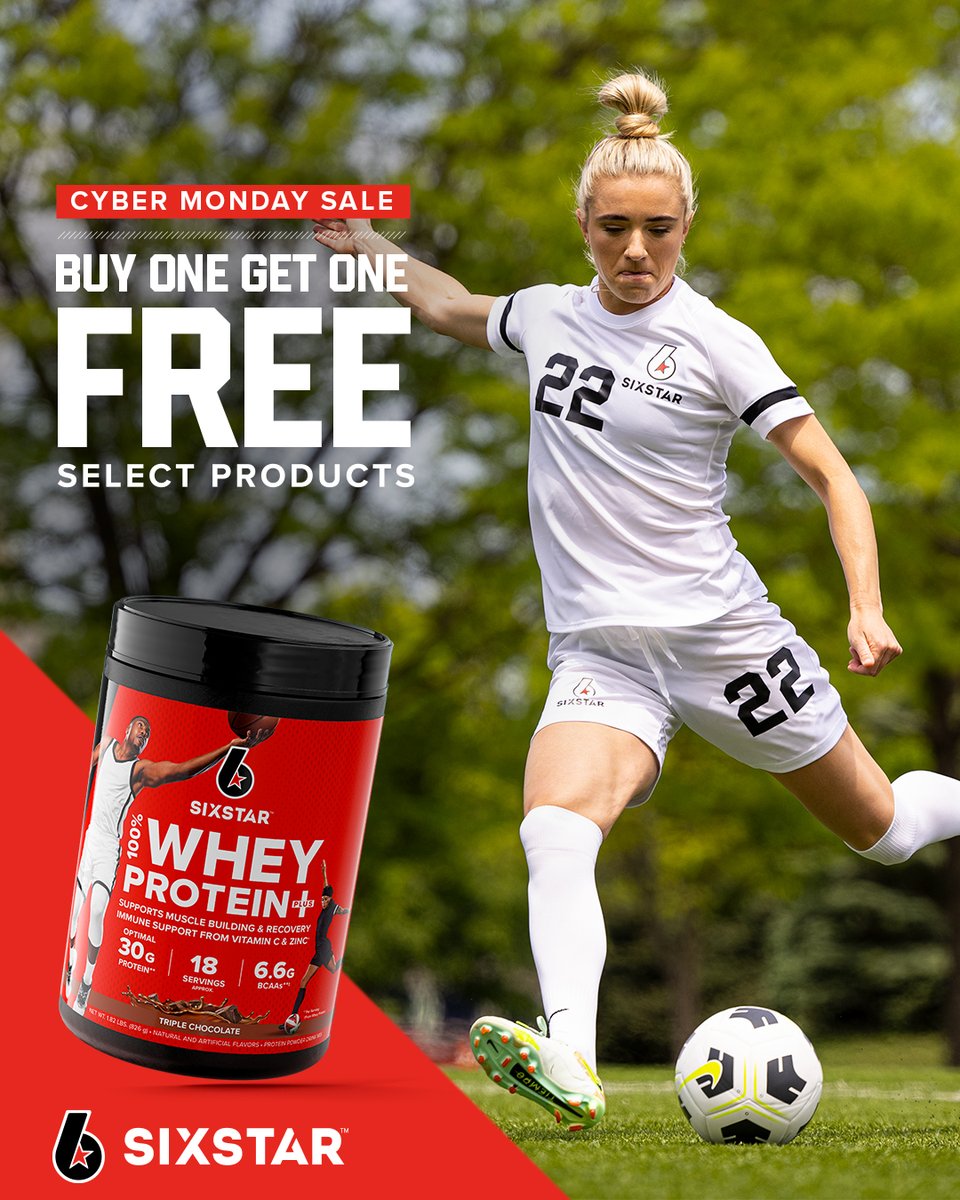 Score big this Cyber Monday at sixstarpro.com💻💪 Kick off the week with our Buy 1, Get 1 Free deal on select products 🛒 Don't miss out on this winning opportunity to level up your game!⚽️ #cybermonday #cybermondaydeals #cybermondaysale #BOGOOffer #BOGO #sixstar