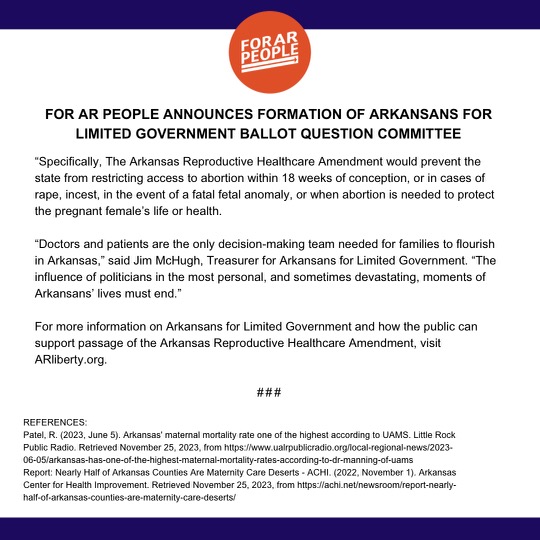 ForARPeople1's tweet photo. We are proud to announce the formation of Arkansans for Limited Government, a ballot question committee dedicated to restoring the freedom to make personal healthcare decisions in Arkansas. https://t.co/Qxt1Vcpq7g