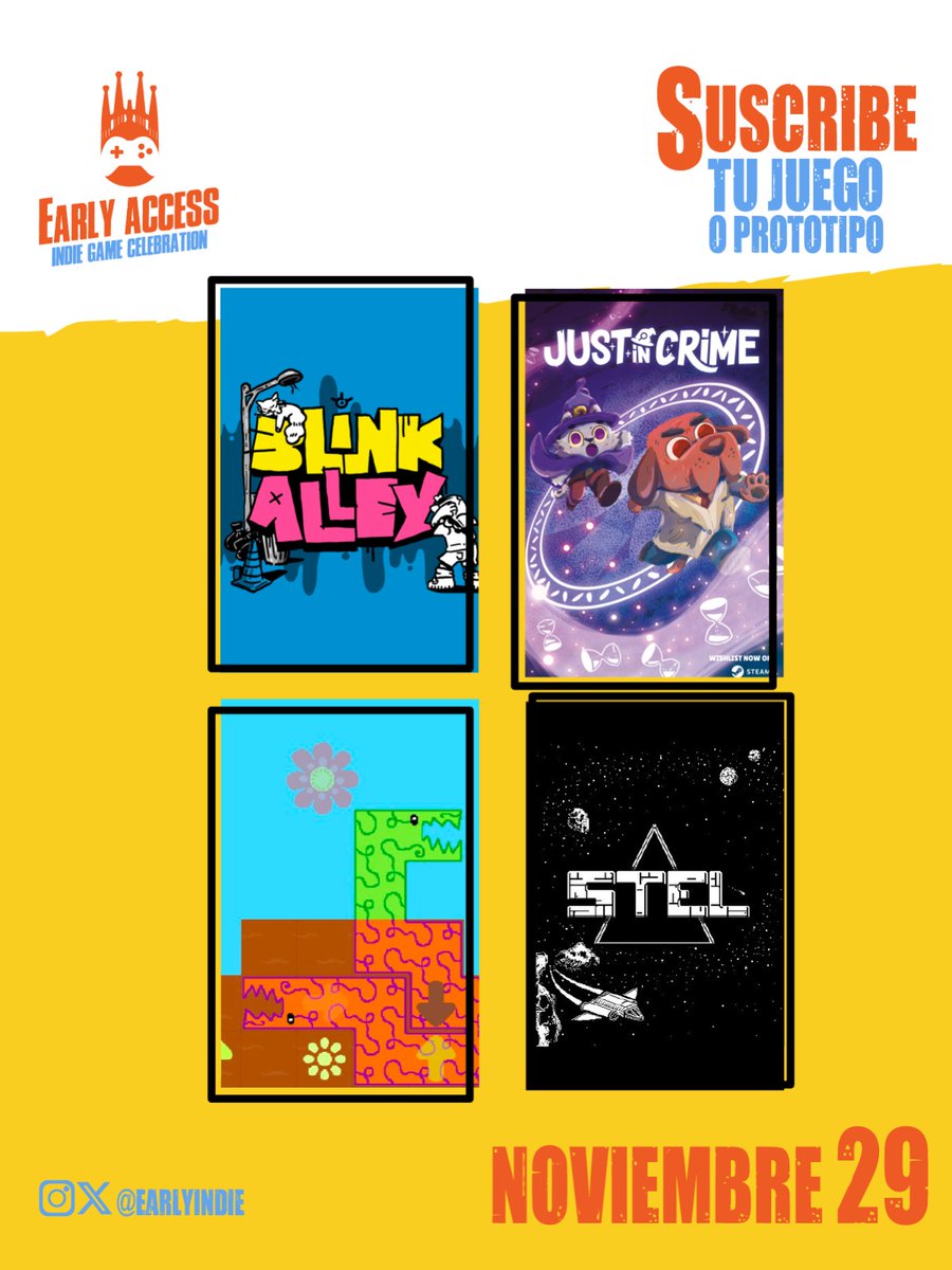 EarlyIndie's tweet image. Falta muy poco para EARLY ACCESS (3) en @Checkpoint_BCN!

Sortearemos 2 juegos de mesa para los que jueguen los 4 juegos:

Blink Alley de @ChumasGames @_raginggames @arturoma_music @iamnefer, @BGambra
y Pasant

Just in Crime @GometGames 

Stel @MekMekDEV 

SnakePlant de Pere