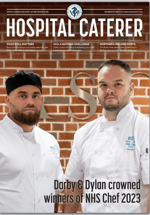 HCA_Forum's tweet photo. The latest issue of @hospitalcaterer magazine includes an excellent article about #NHSChef of the Year 2023 winners Dylan Lucas and Darby Hayhurst from East Lancashire Hospitals NHS Trust @ELHT_NHS.
>>https://t.co/oiRqWo9xtP

#HospitalFood #NHS #Chef @NHSEngland #HCAForum https://t.co/hXKXMAQV3l