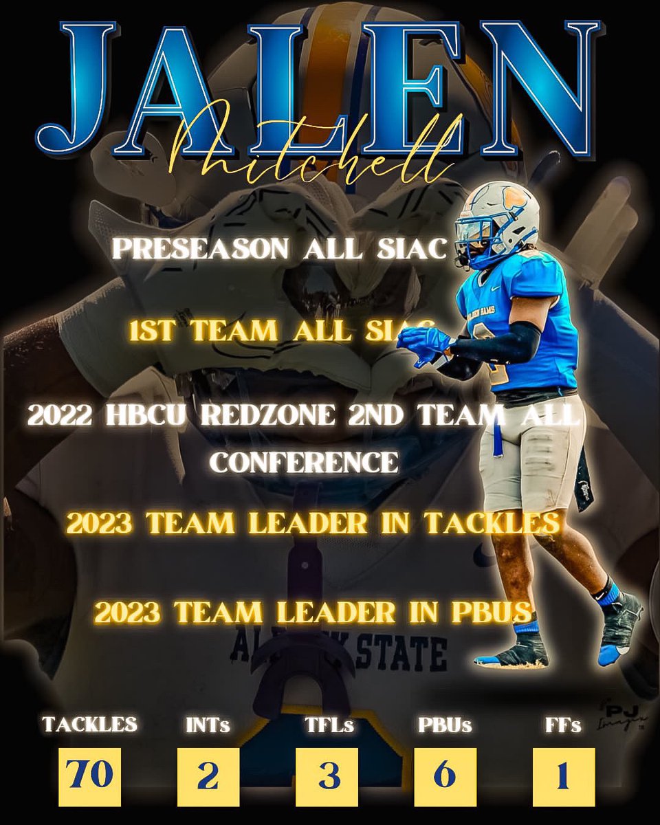 ‼️Grad transfer Safety ‼️
 Position SS/FS  5’10 190 ‼️
‼️GPA- 3.0‼️
‼️ 2 years of eligibility ‼️
1st team all SIAC 1x 🏆
‼️ hard working, smart, and physical player ready to make a immediate impact anywhere‼️ youtu.be/cVwpF2HIpXI?si…