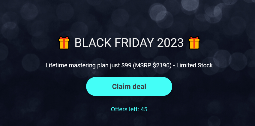 LIFETIME MASTERING PLAN- Almost Sold Out!
Get it Here: affiliate.cloudbounce.com/idevaffiliate/…
Cloudbounce Black Friday/Cyber Monday Deal 2023!
#mastering #musicproduction #musicproducer #composer #musicproducers #CyberMonday  #CyberMondayDeals  #BlackFriday  #Deals