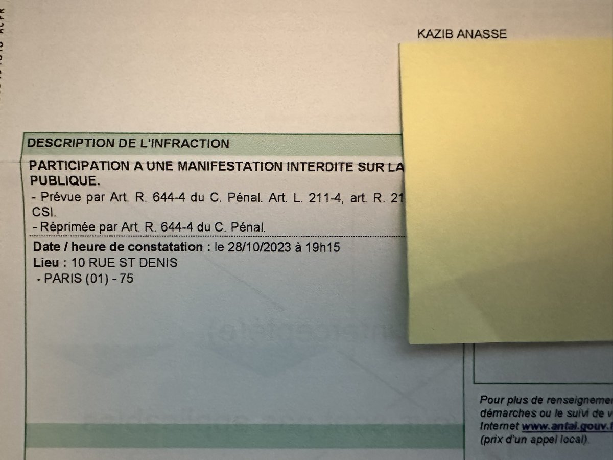 Je viens de recevoir mon amende de 135€ pour avoir dénoncé le génocide à Gaza. Le temps du traitement administratif et de la réception du courrier il y’a eu 7000 morts de plus. En attendant Gros Lardon organise des ratonnades à 0€ protégé par la BAC. 

Voila le racisme d’Etat.