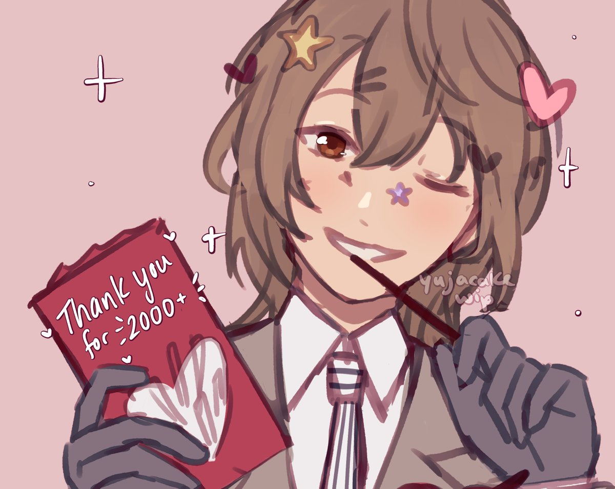 「thank you for 2000!!!   i don't have any」|대のイラスト
