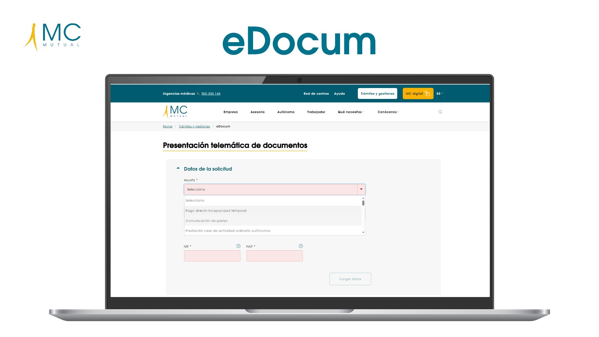 MC MUTUAL on X: ✓¿Quieres presentar tus solicitudes de prestaciones de una  forma fácil y rápida? Prueba eDocum, nuestra herramienta online  🔗t.coWHoKaTXtk9 t.co3yzdGIZ9M0  X
