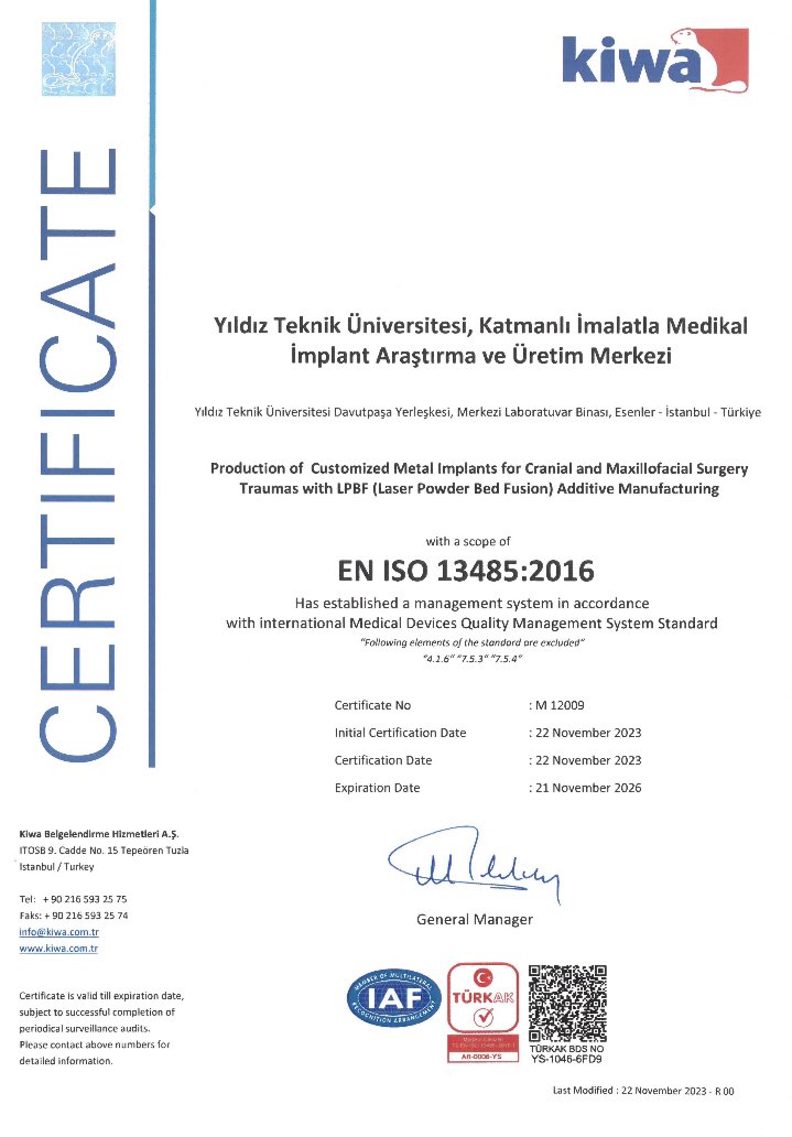 Üniversitemizde <a href="/YildizEdu/">Yıldız Teknik Üniversitesi</a> , <a href="/istkaorgtr/">İSTKA</a> destekli projemiz kapsamında kurulan <a href="/YTU_Kimaum/">YTU KIMAUM</a> , ISO 13485 sertifikasını almaya hak kazanmıştır. 
Bu değerli sertifika henüz sadece bir başlangıç🌟 Daha yapacak çok işimiz  var…💫💥

#ArGedeLiderYTÜ