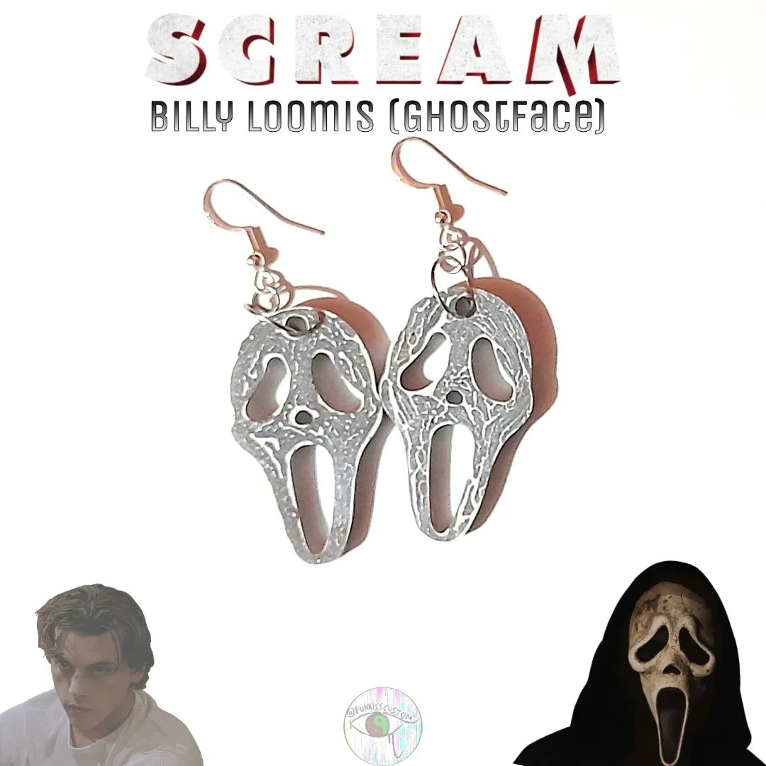 funkisscustom's tweet photo. Como hoy hace un frío que mata, os traemos a la venta estos pendientes únicos, al padre de todos, la máscara de Ghostface que perteneció a Billy Loomis (de ahí que esté más desgastada).
Medidas: 4x3 cm
Material: Resina Epoxy
Pendientes: Plata hipoalergénico
#ghostface #scream https://t.co/hgffy1FE0l