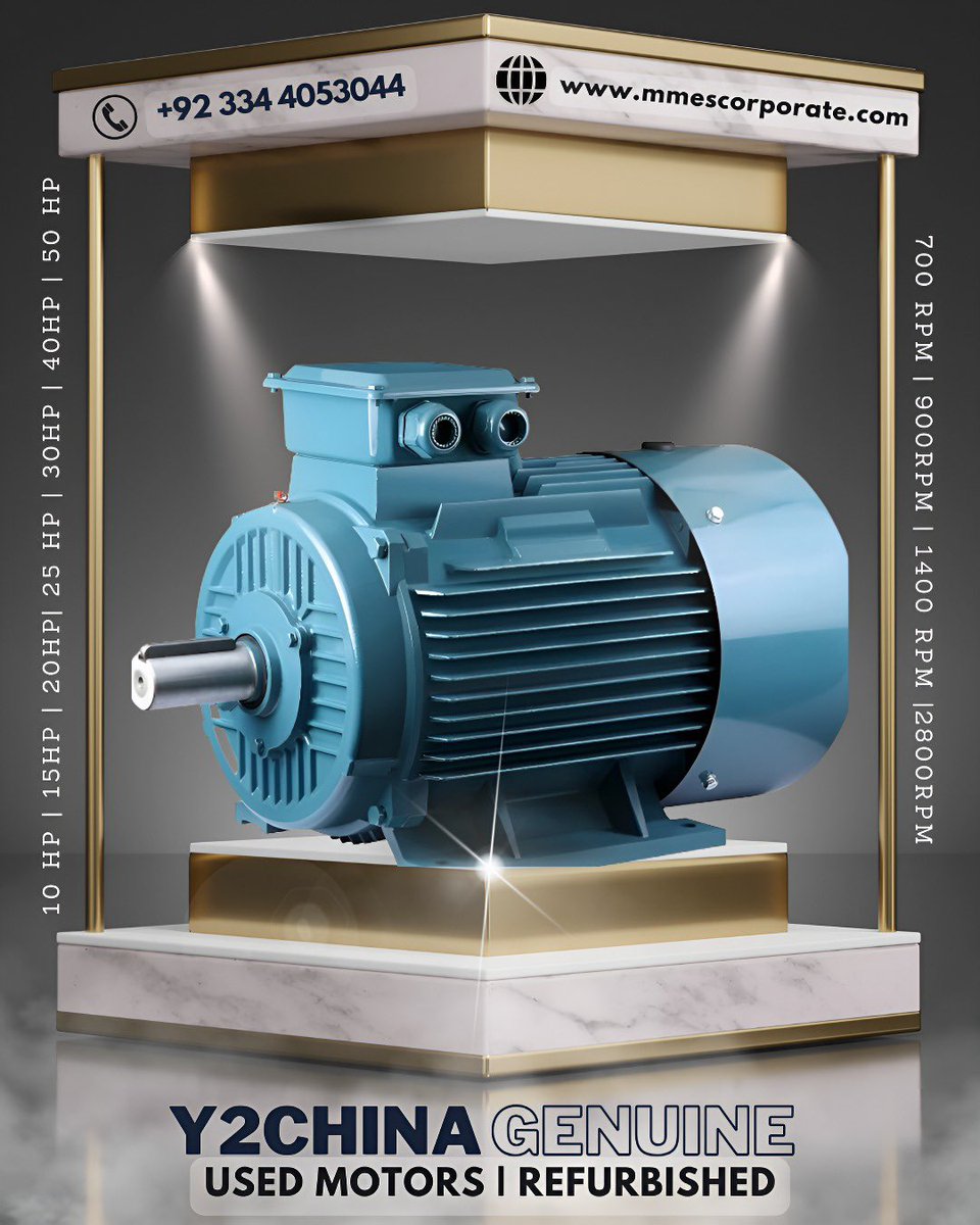 mmes_corporate's tweet photo. Explore top-quality used motors at Motor Masters Engineering Solutions Pvt Ltd! 🚀 From trusted brands like TECO, SIEMENS, TOSHIBA, and more. Genuine Wind Industrial Motors at unbeatable prices! 🌬️✨ Contact us at +92 334 4053044 or visit https://t.co/stv4VKmOiu #IndustrialMotors https://t.co/6iaD3El8ha