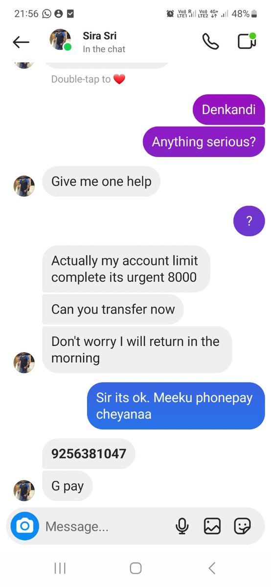 FAKE ACCOUNT ALERT: Someone has created a fake account resembling my handle on Instagram. He is begging for money by contacting my friends and asking them to send money via GPay to the number 9256381047. Please do not fall prey to this individual. I have already reported this