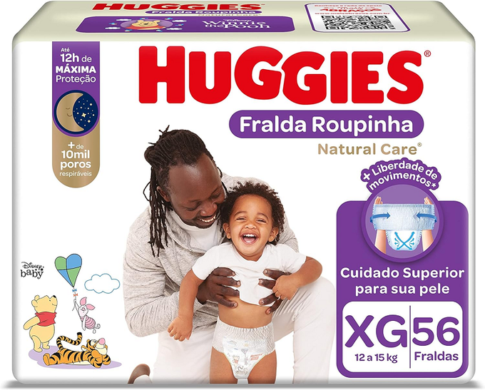 Fralda Huggies NATURAL CARE ROUPINHA XG 56 unidades