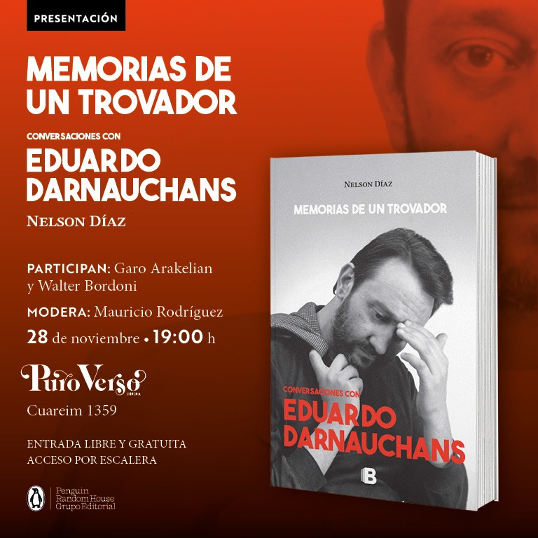_nelsondiaz's tweet photo. Los esperamos mañana martes 28 con @WalterBordoni, Garo Arakelian @mrodrigfeed @penguinlibrosuy @JulianUbiria @EdicionesB_Uru #Darno #Darmauchans https://t.co/rGTusAKK0z