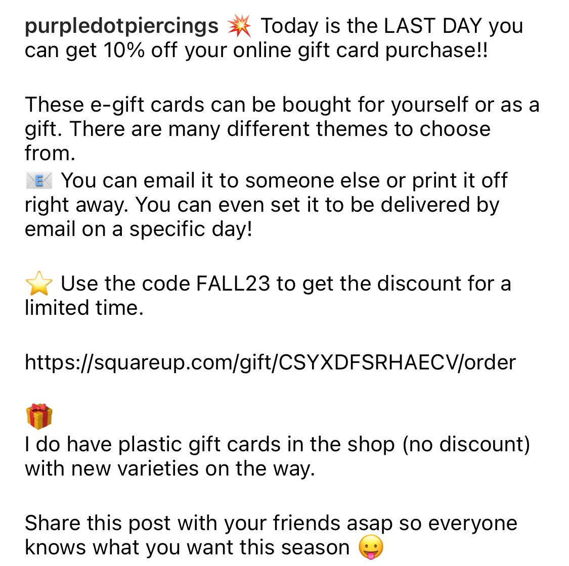 PurpDotPiercing's tweet photo. Today is the LAST DAY for this sale!

https://t.co/0RHH0TnrhN https://t.co/cVvA4g9THO