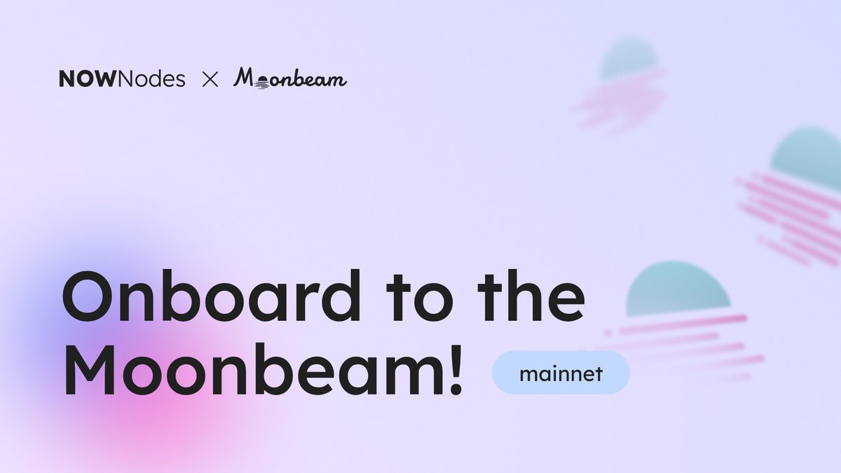 NOWNodes's tweet photo. 1/ Letβs make this development journey better
Excited to announce that @MoonbeamNetwork is now available at NOWNodes!
This week weβre launching global shared access to #Moonbeam RPC Full Node.
Whatβs this about and how to connect - in our short π§΅ below https://t.co/ZN2oHK79YU