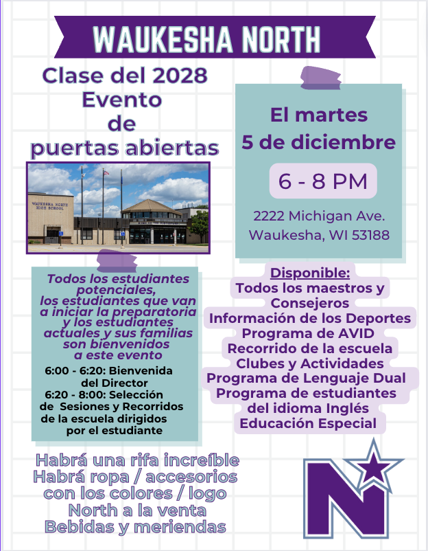 We are excited for our North Open House next Tuesday evening! We look forward to welcoming the Class of 2028 and their families!