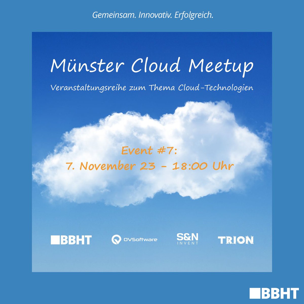 Das siebte Cloud MeetUp Münster fand statt - mal wieder in unseren Räumen. Zum Blogartikel geht's hier: lnkd.in/eTXzZxv2
Das nächste Cloud MeetUp findet voraussichtlich am 16.04.2024 statt!

#muenstercloudmeetup
#bbht
#muenster
#softwareentwicklung