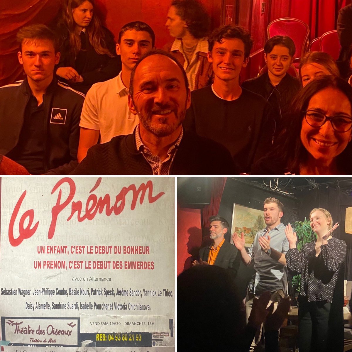 ISMonaco's tweet photo. Year 12 &amp; 13 students enjoyed a cultural outing to Le Théâtre des Oiseaux in Nice, watching "Le Prénom" within the framework of their IB French B programme. 🎭🇫🇷 A fun experience beyond the classroom for all! 📚🎉 #IBFrench #FrenchTheatre @MartialFouilleu @MlleApr https://t.co/YMfALLx1wq