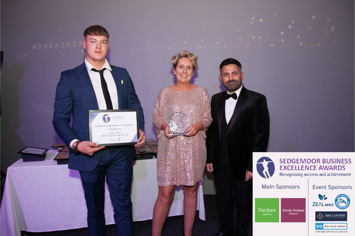 𝐀𝐩𝐩𝐫𝐞𝐧𝐭𝐢𝐜𝐞/𝐖𝐨𝐫𝐤𝐩𝐥𝐚𝐜𝐞 𝐓𝐫𝐚𝐢𝐧𝐞𝐞 𝐨𝐟 𝐭𝐡𝐞 𝐘𝐞𝐚𝐫 – Sponsored by Bridgwater &amp; Taunton College
Taylor Sealy – West Country Drainage Services - WINNER
#SBEA2023