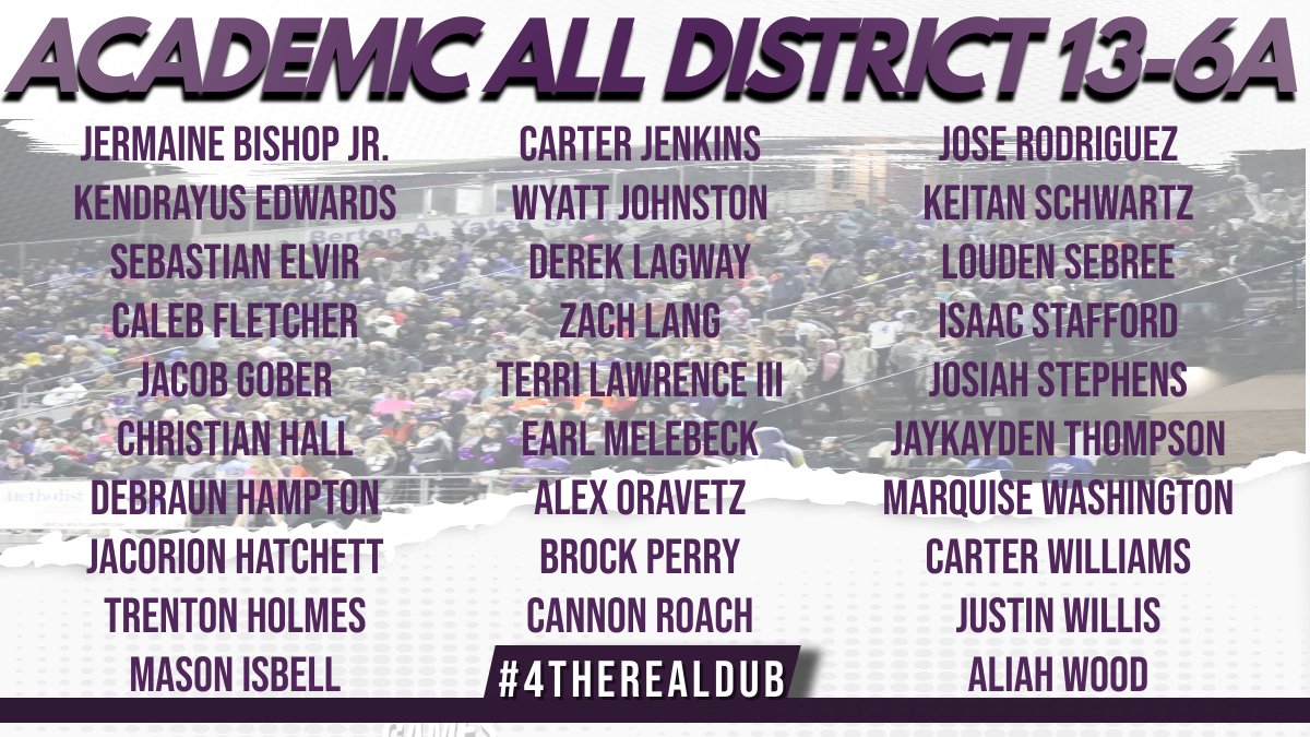 We are proud to announce the 29 young men who achieved greatness in the classroom this fall while creating a historic season on the field. #4TheREALDub @CoachTMiller18