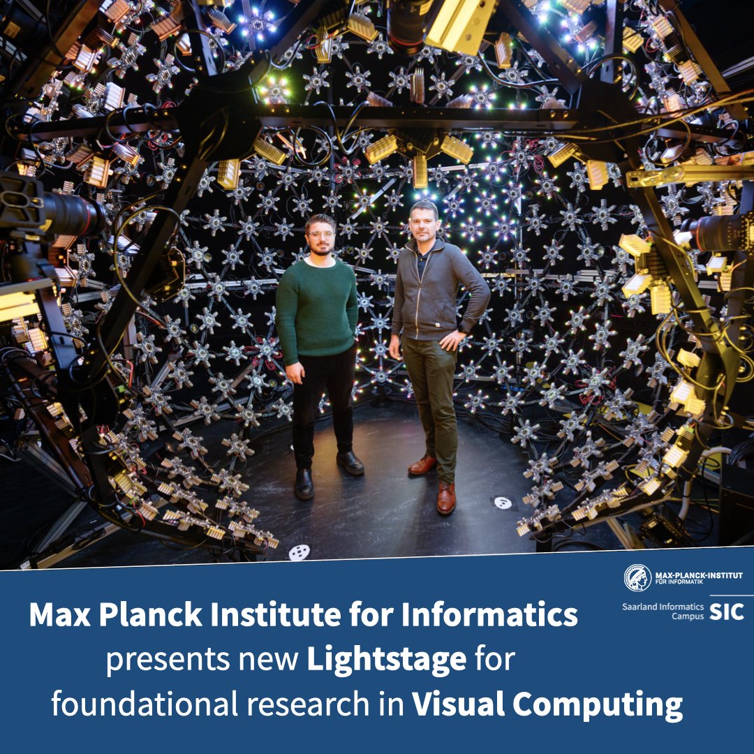 Today, the MPI for Informatics presents its new #lightstage, dedicated to basic research in the field of visual computing. In terms of technical capabilities, it is among the leading facilities of its kind in the global research landscape🌎More: sic.link/lightstage @VcaiMpi