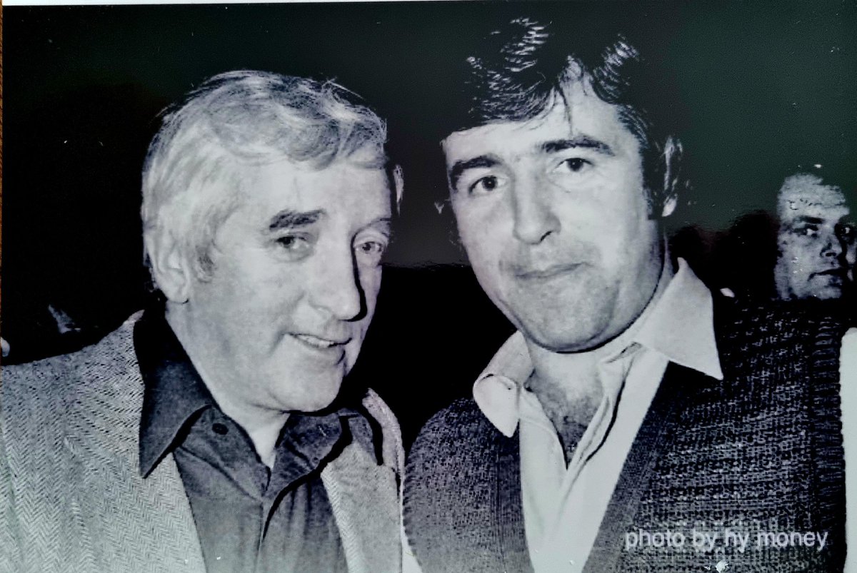 LAJwriter's tweet photo. Ken 'n' Terry. Then & then. I am thinking about the night Dad fell under a train at London Bridge. We all jumped in our cars, tore to Guy's. @GSTTnhs. When we made it to Dad, Terry was already there. That's the kind of friend he was. #KenJones #TerryVenables #ElTel https://t.co/43sC010p0i
