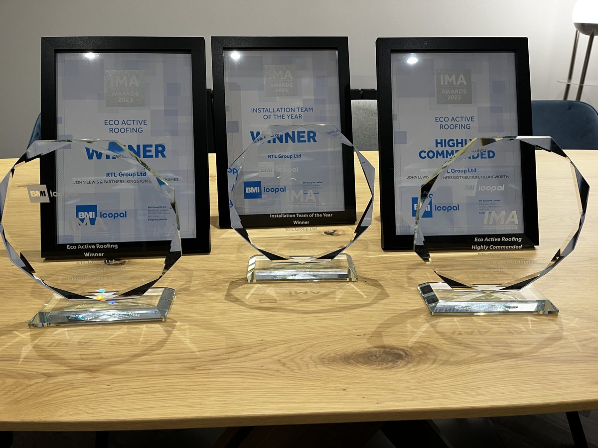 group_rtl's tweet photo. Winner for the Eco Active Noxite installation at John Lewis, Kingston upon Thames and also 'Installation Team of the Year' for the same project. Really proud of all the hard work our team have put in this year! https://t.co/w11xdnyU44