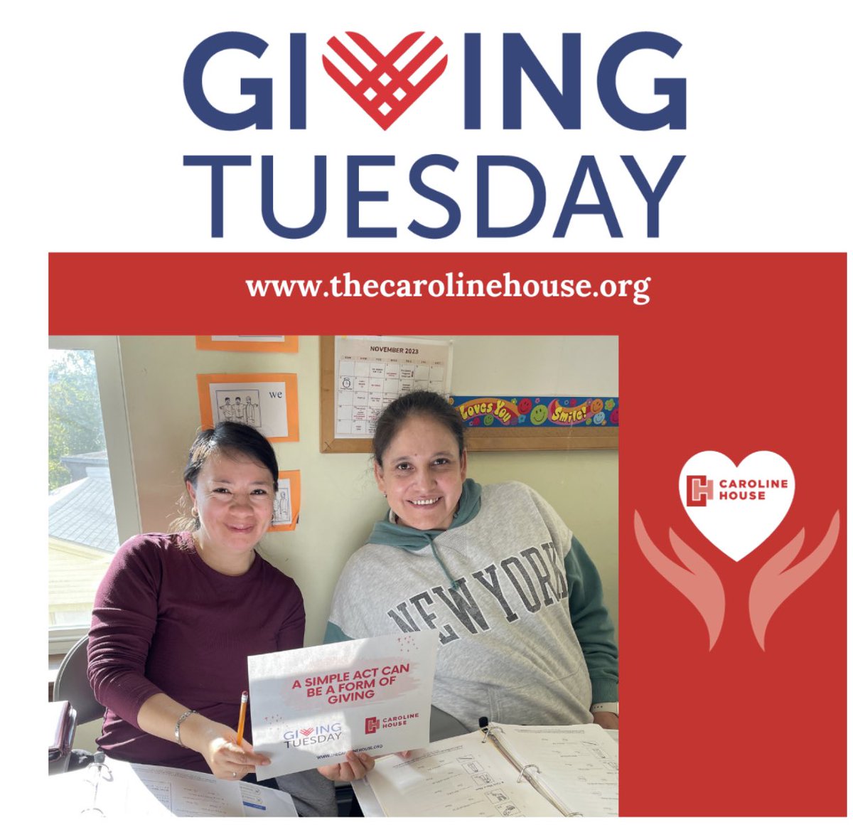 CarolineHouseCT's tweet photo. On behalf of the women and children that we serve at the Caroline House we would like to thank you for your donations and support throughout the Giving Tuesday Campaign. Continue to lookout for our final Giving Tuesday Posts on our Instagram, Facebook, and website https://t.co/UiZkSGdILR