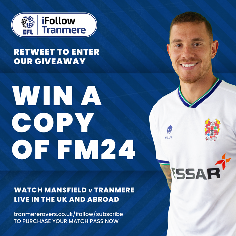 TranmereRovers's tweet photo. 🎮 Your chance to win a copy of @FootballManager 2024!

𝗧𝗢 𝗘𝗡𝗧𝗘𝗥:
• Retweet this post
• Follow @TranmereRovers

Entries close at 7pm on Tuesday 28th November - good luck!

#FM24 | #TRFC #SWA