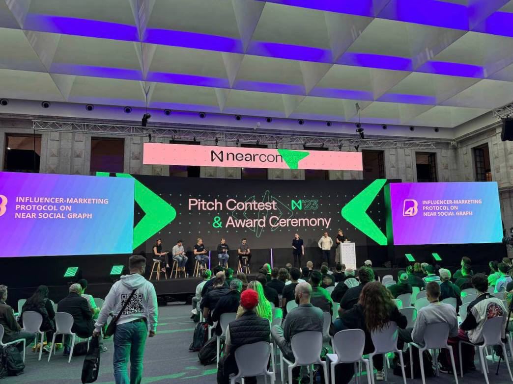 Our team has become the winners of the "Creators" track at the #NEARCON2023 🎉

Also, We shared our vision of how influencers can bring 1B users into web3 on the NEARCON ➡️ youtube.com/live/Iw8_04Kk1…

Thanks <a href="/NEARProtocol/">NEAR Protocol</a> and <a href="/NEARDevHub/">NEAR DevHub</a>  for the support!