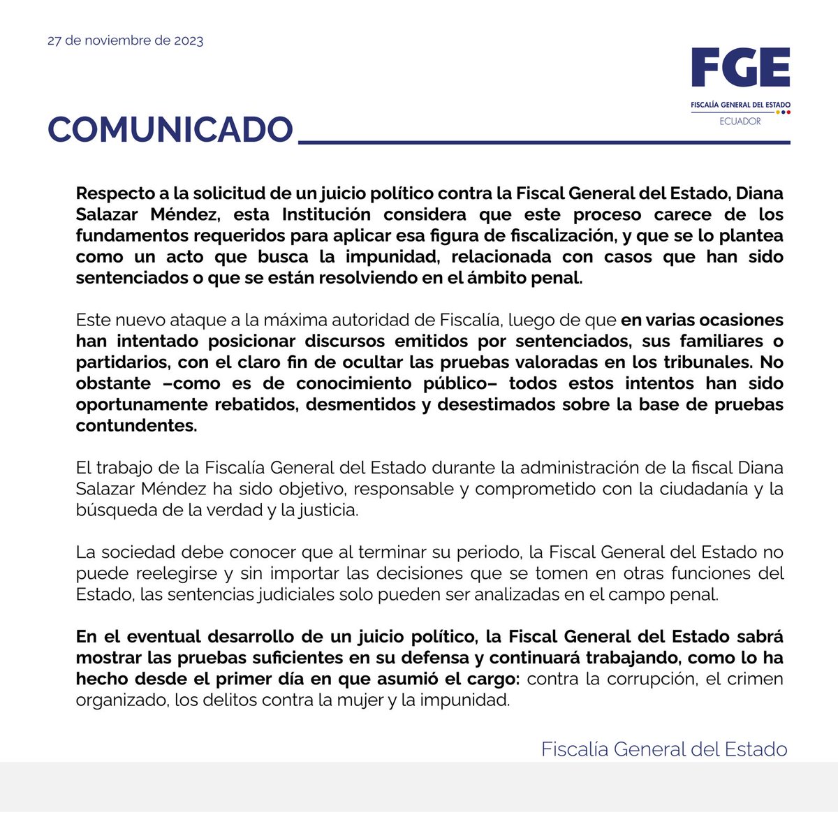 Fiscalía Ecuador tweet media