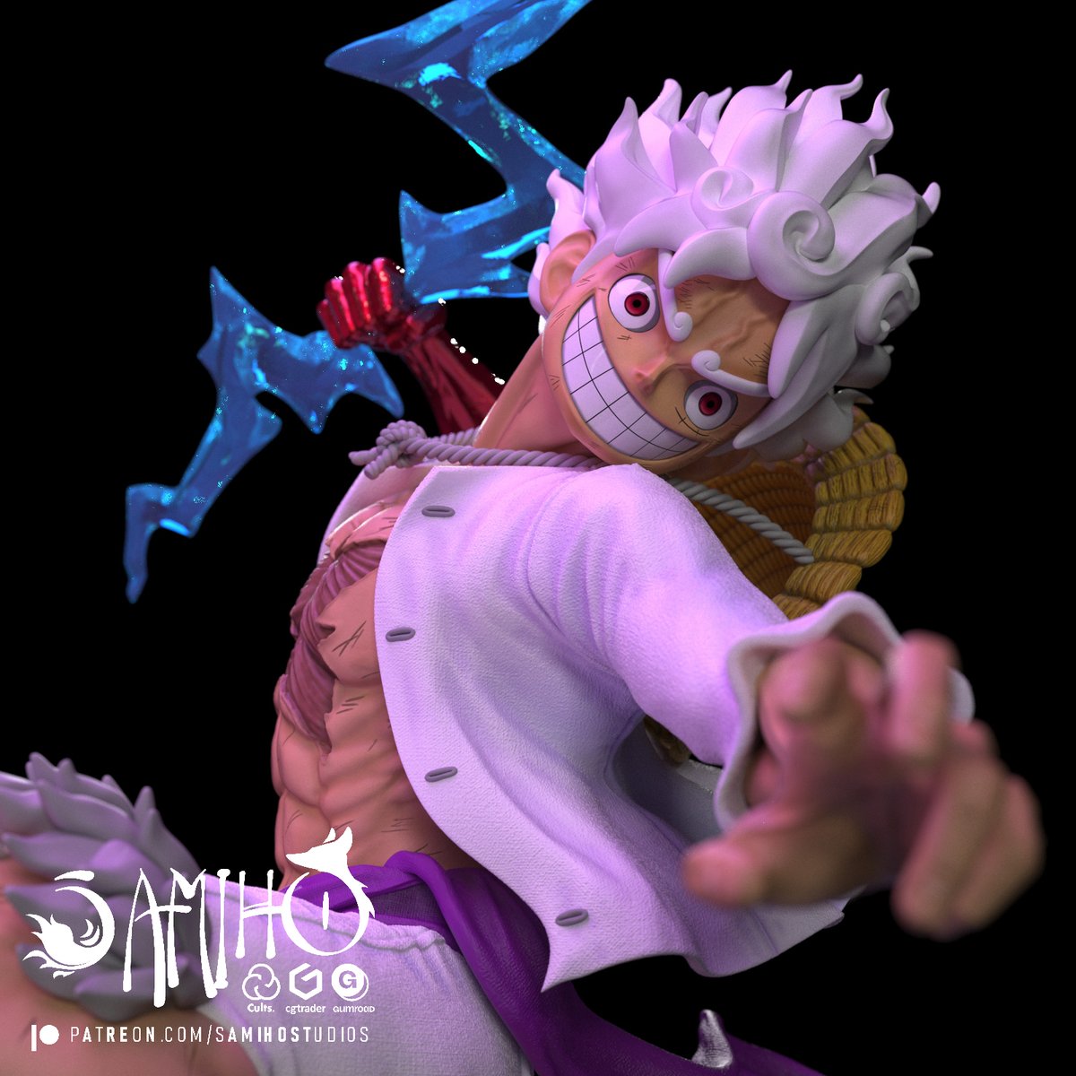 Nika Luffy STLs for 3D printing are temporary available on our Patreon. Check it out:
patreon.com/SamihoStudios

#anime #ONEPIECE #gear5 #resinprinting #3Dprinting #3dfigure