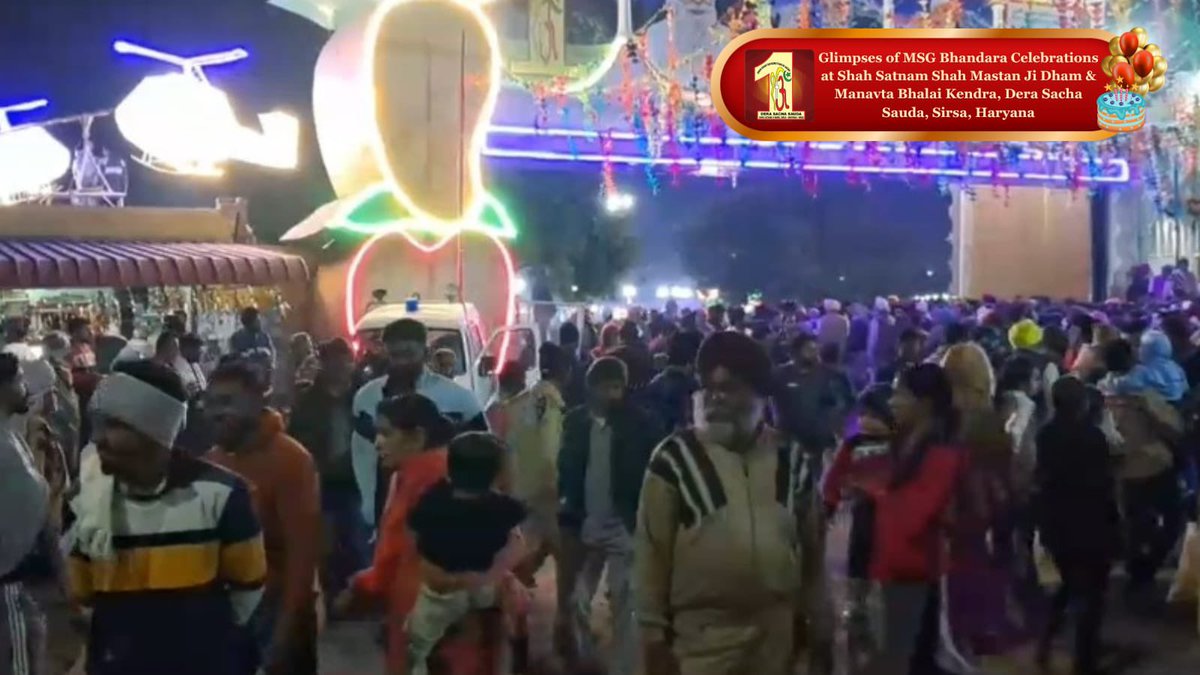 DSSNewsUpdates's tweet photo. Immerse yourself in the heartfelt portrayal of unity, faith, and the vibrant celebration that defines this sacred event of MSG Bhandara. Have a look!

#MSGBhandara #MSGIncarnationDay #DeraSachaSauda #RamRahim https://t.co/myG8Kj6bG7