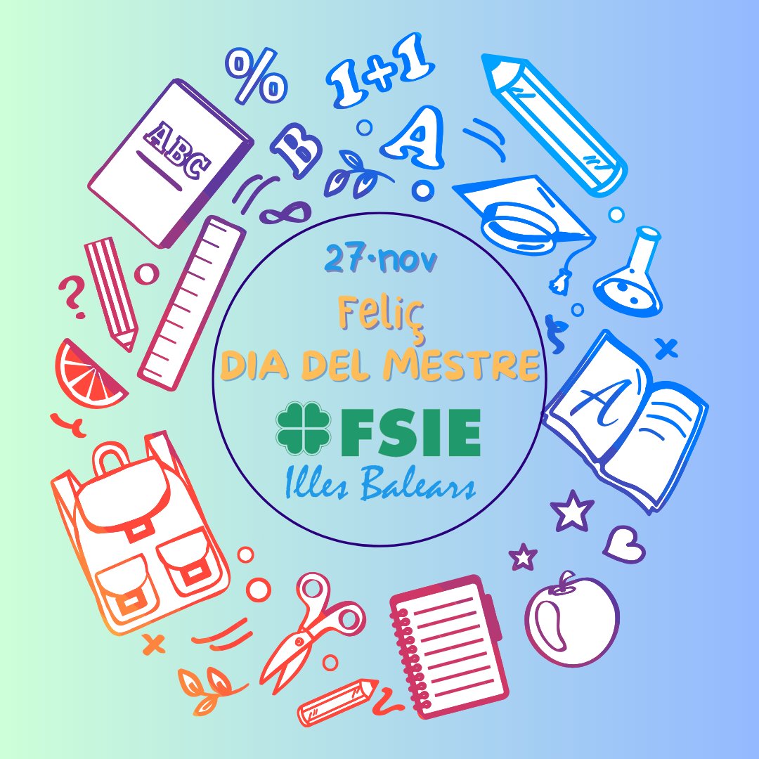 fsieib's tweet photo. 📣 Amb motiu del Dia del Mestre, a #FSIE coneixem el treball dels mestres i la seva importància.
🗣️ Volem posar en valor el seu treball i com contribueixen a la societat.
▶ https://t.co/rx6lKxYTGf
#DiaDelMaestro #SomFSIE #fsieib https://t.co/BtZYmx5Huc