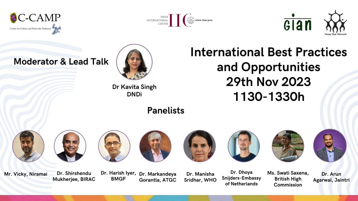 #InnovationsAcrossBorders is the highlight of the conversation at People's Festival of Innovations #PFI2023 Day #2 

Lead Talk &amp; Moderator of Panel on International Best Practices and Opportunities - <a href="/drskavita/">Dr Kavita Singh</a> <a href="/DNDi/">Drugs for Neglected Diseases initiative</a> 

Eminent Personalities at the Panel - <a href="/arun_janitri/">Arun Agarwal</a> of