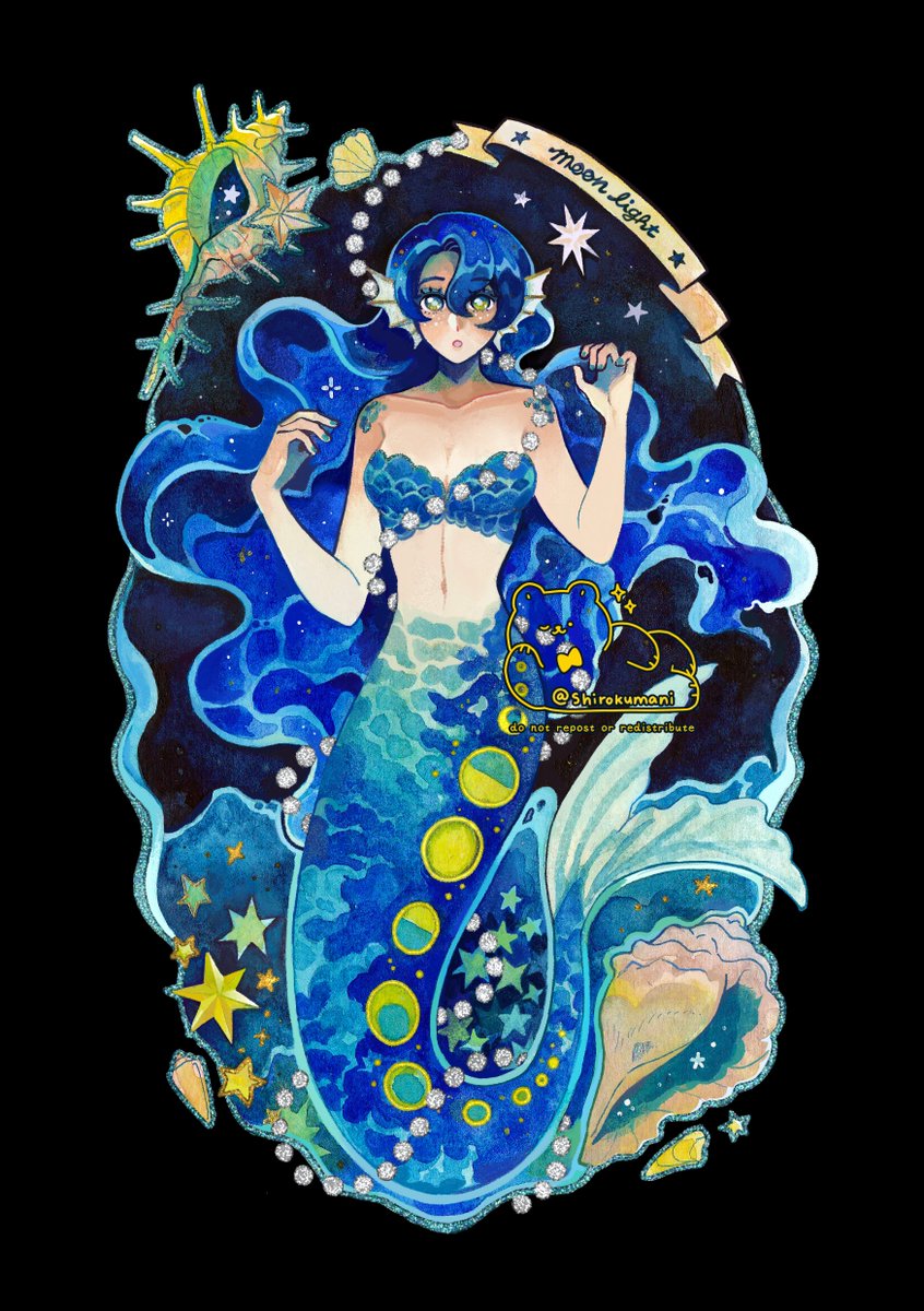 「Moonlight Mermaid! refining this art on 」|mani 🧸 COMM OTWのイラスト