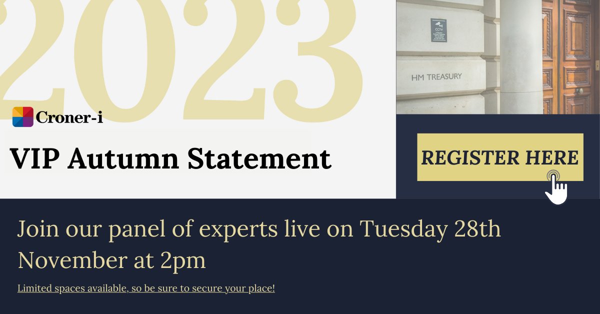 CroneriNews's tweet photo. Have questions about the latest from this year's Autumn Statement? 

Save the date for our Q&amp;A webinar on Tuesday, November 28th, at 2pm! Our expert panel is ready to tackle your questions and provide professional insight.

Join us!🗨️ - https://t.co/uUCxTPkO3S

#AutumnStatement https://t.co/DO6Amn3LOs