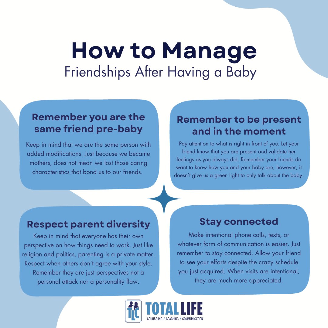 TotalLife's tweet image. It’s extremely important to try to maintain your friendships after you have a baby. Here are our tips to help with that!

#friends #baby #pregnant #newborn #parent #newparent #friendship #relationship