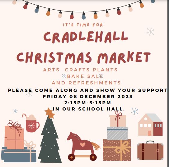 P6&amp;P7 have been busy elves making Christmas Crafts for their market on Friday 8 December 2023 from 2:15pm-3:15pm in the hall.  There will be refreshments available, a bake sale, indoor hyacinths and so much more.  Pop a date in your diary!
