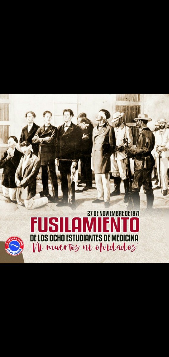 Un día como hoy, hace 152 años,el Colonialismo Español cometió uno de los más horrendos crímenes de la historia, el fusilamiento a los 8 estudiantes de medicina, el cual recordamos con profundo dolor #TenemosMemoria #SomosCuba