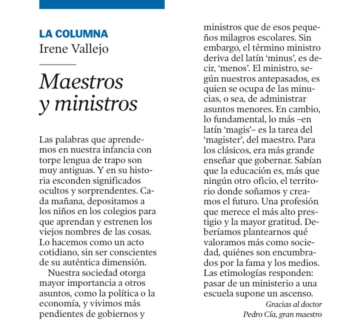 Más y menos: las etimologías de “maestros” y “ministros”. #DíaDelMaestro Artículo publicado en @heraldoes