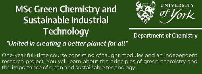 ACS Green Chemistry Institute (@acsgci) on Twitter photo The Green Chemistry Centre of Excellence <a href="/UniOfYork/">University of York</a>, UK, offers a prestigious 1-year MSc program in Green Chemistry and Sustainable Industrial Technology accredited by the <a href="/RoySocChem/">Royal Society of Chemistry</a>. Learn more: brnw.ch/21wENzO The Green Chemistry Centre of Excellence <a href="/UniOfYork/">University of York</a>, UK, offers a prestigious 1-year MSc program in Green Chemistry and Sustainable Industrial Technology accredited by the <a href="/RoySocChem/">Royal Society of Chemistry</a>. Learn more: brnw.ch/21wENzO