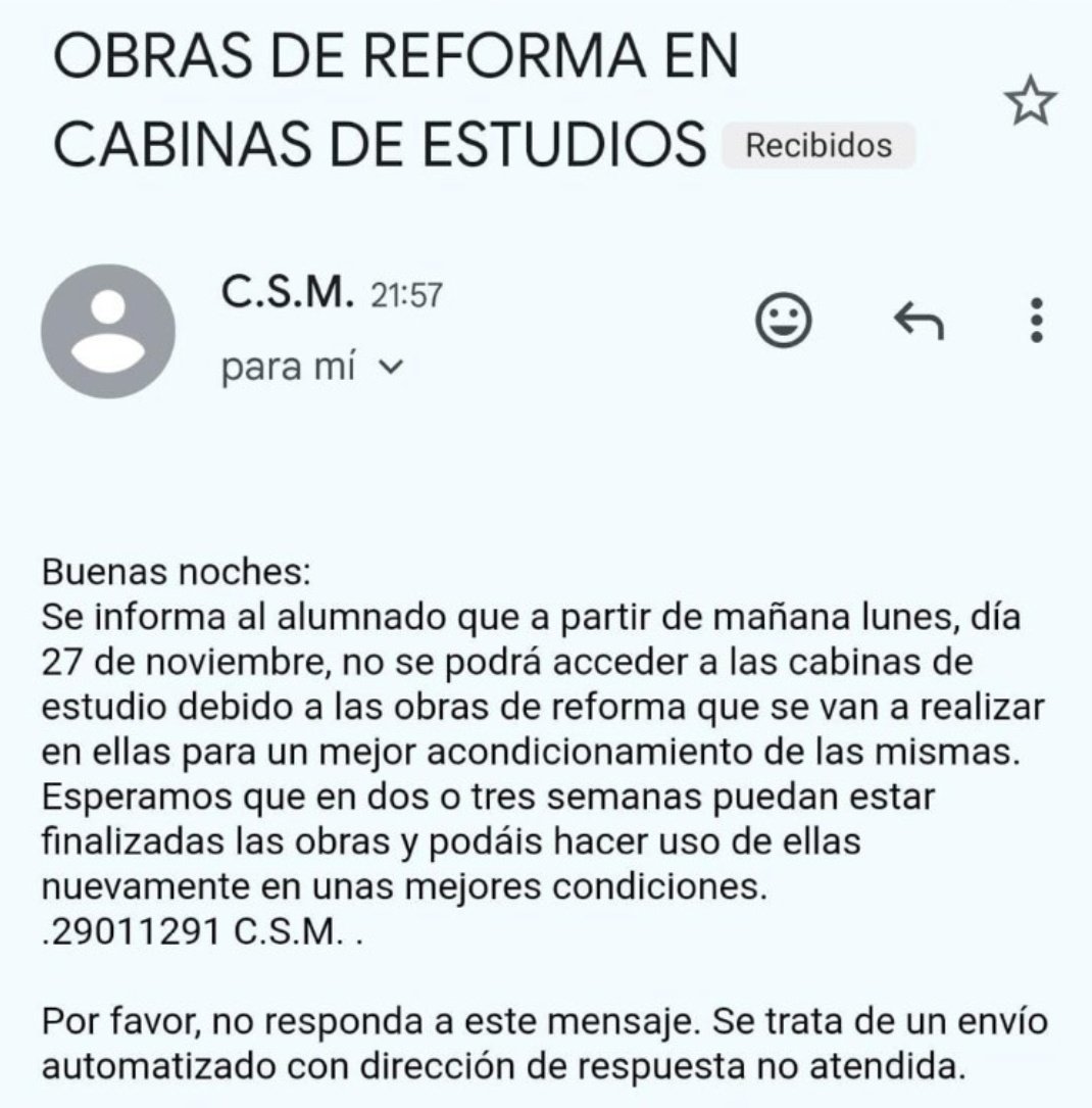 Atención a todos los alumnos.