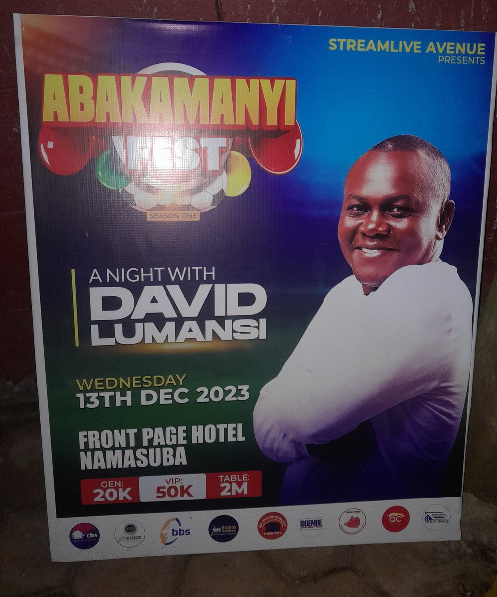 #DavidLumansi found this at #papaz_spot makindye and it made me remember I got to attend this in person bse I never miss #Abakamanyi Monday to Friday <a href="/DavidLumansi/">David Lumansi</a> <a href="/peaceBagala/">Diane Peace</a> <a href="/bakulumpagijack/">DR KWEFULUKUTA</a>
