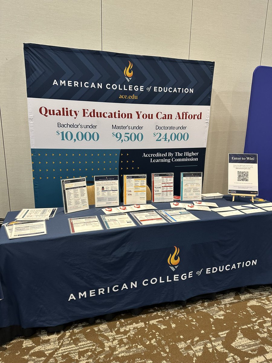 ACE_ReginaC's tweet photo. At the @KSLAliteracy Conference today! Stop by the @ACEedu Booth for more information about our affordable programs, as well as our LETRS transcription for graduate credits! #KSLA https://t.co/SQsYuk2Wp8