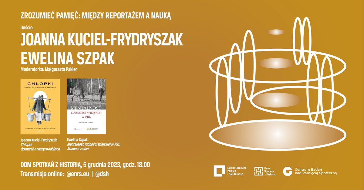 📣 It's time for our next discussions within the 'To Understand Memory' series. The event will take place on 5th December at 6 PM at Dom Spotkań z Historią in Warsaw. 📅 📺There will be also an online transmission! ⬇️ Read more here: enrs.eu/edition/zrozum…