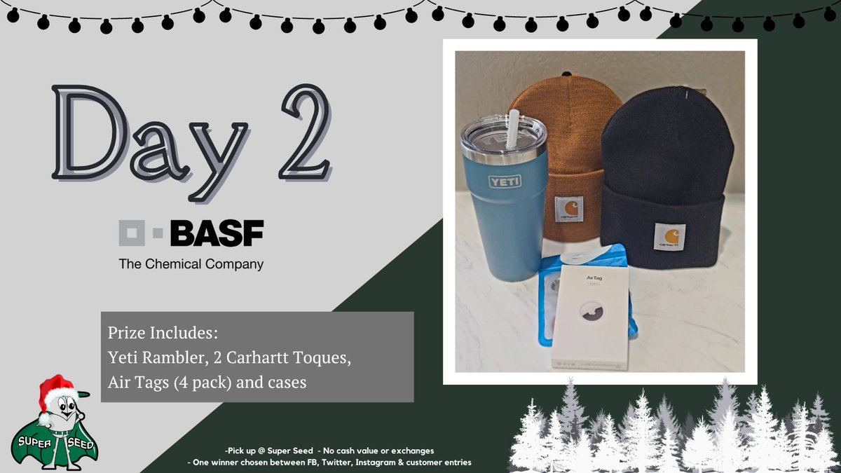 SuperSeedInc's tweet image. You’ll be able to keep track of your stuff with these AirTags thanks to Ashley with @BASFAgSolutions !
To win:
-Follow us
-RT this post
-2023 customers get an automatic entry (RT is a bonus entry)

Contest ends Tues, Nov 28/23 @ 3:00pm (SK time). Winner will be contacted that day