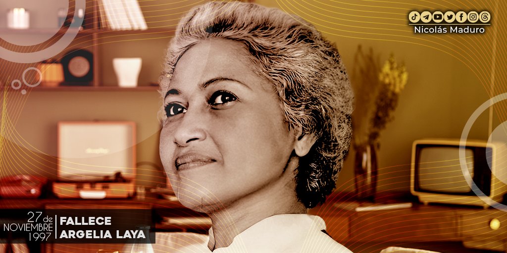 Conmemoramos 26 años de la siembra de la luchadora social, política y maestra Argelia Laya, una lideresa ejemplar del Pueblo, símbolo del coraje de la mujer venezolana, referencia de vida que renueva nuestro compromiso con los valores y principios que fundamentan la nueva