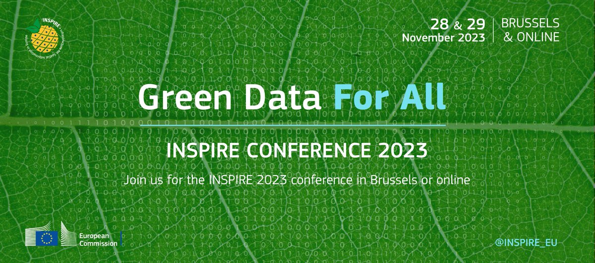 📢TODAY📢 
Join us live from 9:00 👉 europa.eu/!nK6TQf
#INSPIRE23 #GreenData4All