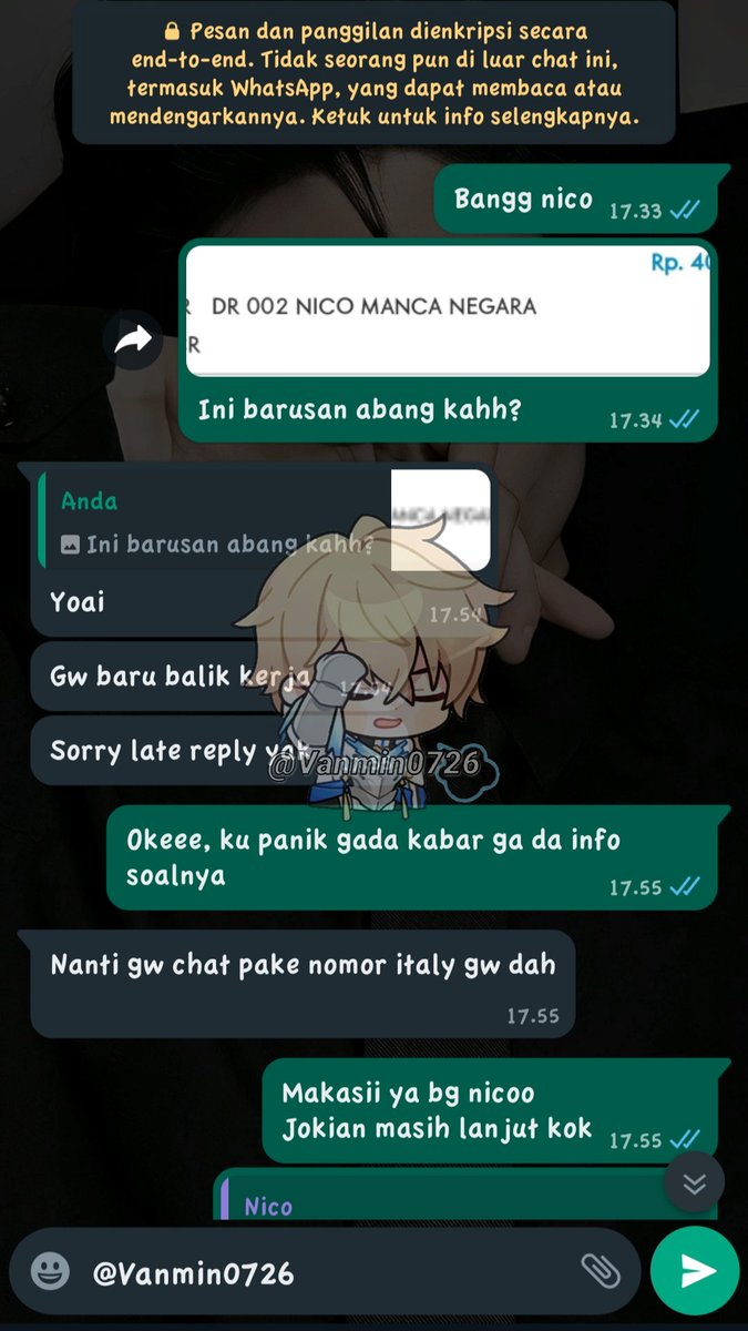 Vanmin0726's tweet photo. 132. Joki In Progress GSN
~ 1 Year Account Care ( Baru 1 bulan ) 
Kenalan ku di ML minta ngejoki Genshin karena akunnya lagi engga bisa di rawat ama dia. Jadinya di minta request rawat 1 tahun sama dia. Paymentnya perbulan jd bisa dicicil. Yang mau juga bisa langsung DM aja yaa. https://t.co/HglDwhVHgZ